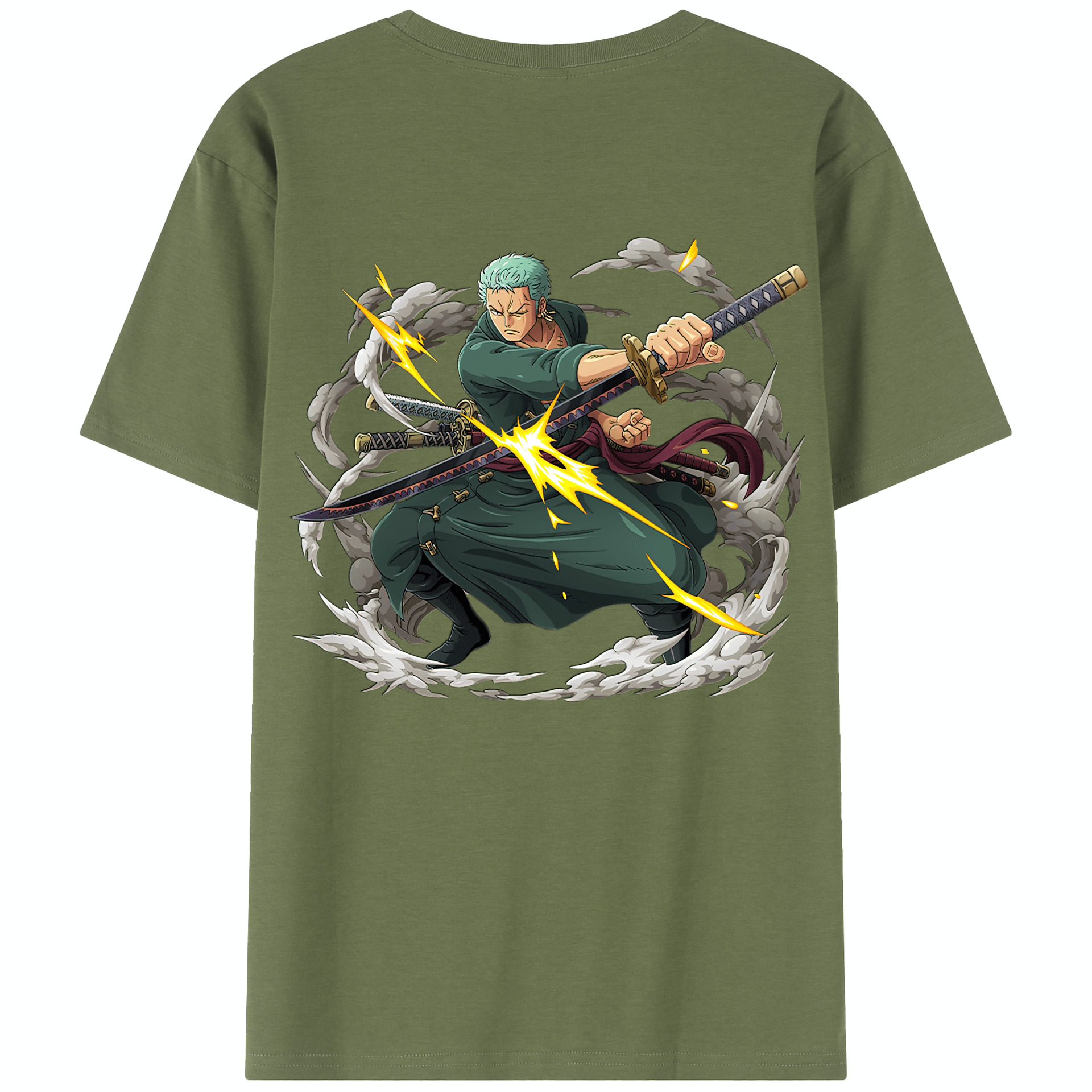 ワンピース ロロノア・ゾロ ONE PIECE Roronoa Zoro 綿100％半袖Tシャツ（背面プリント）